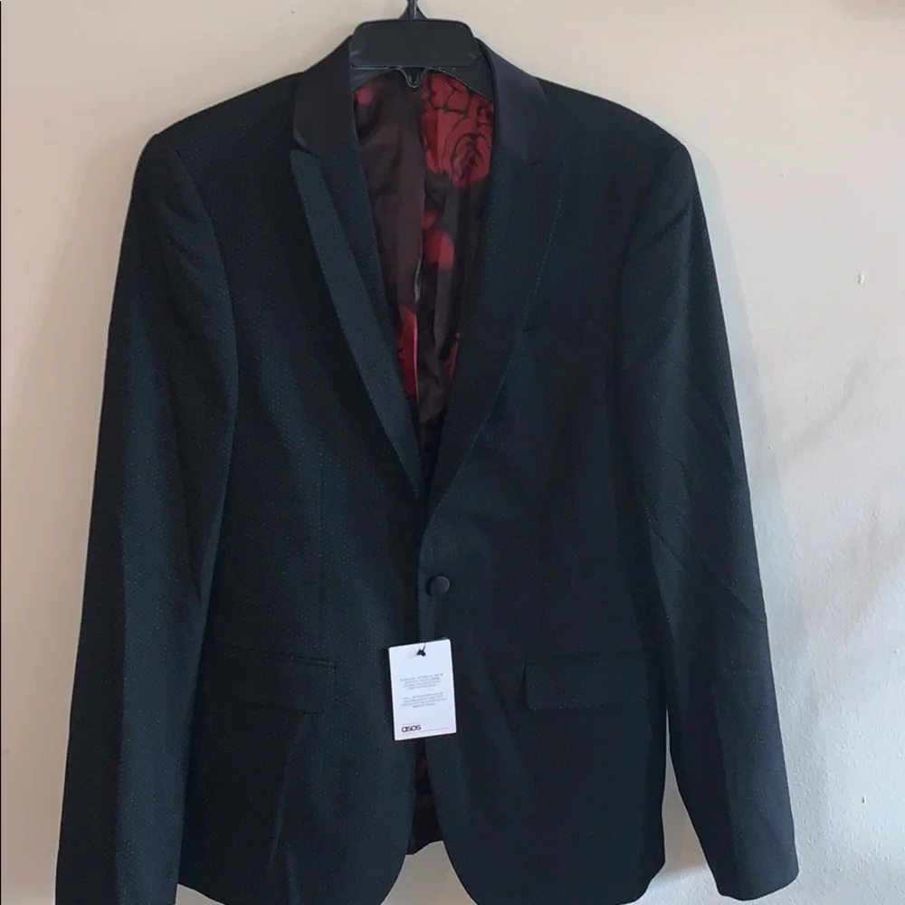 Asos New Black Blazer Size 38R Small Evening Old Money Formal Business Staple